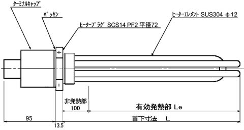 GAA5型ヒーター外形寸法