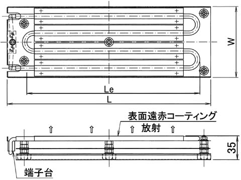 IRP3W型ヒーター　真空乾燥用ヒーター