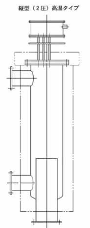 2点鎖線は保温材を示します