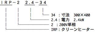 クリーンヒーター　IRP型