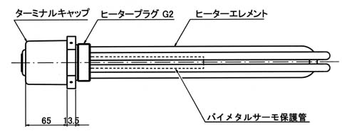 GA5型　バイメタルサーモ組込の例)