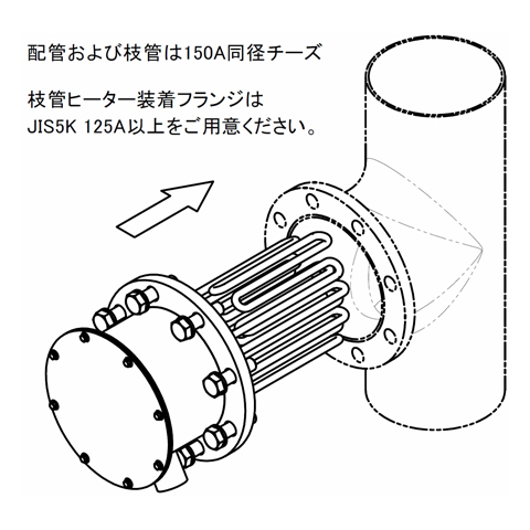 フランジヒーター取付図　(SLTL15用）