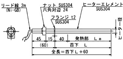 ＣＴＢ型ボルトヒーター（特殊カートリッジヒーター）　タイプＩＩ