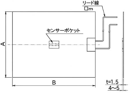 シリコーンラバーヒーター　センサーポケット付