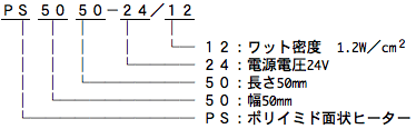 ポリイミド面状ヒーター　ＰＳ型